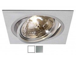 Foco basculante cuadrado empotrar Aluminio, para 1 Lámpara AR111/QR111, Blanco ó Texturizado